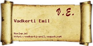 Vadkerti Emil névjegykártya